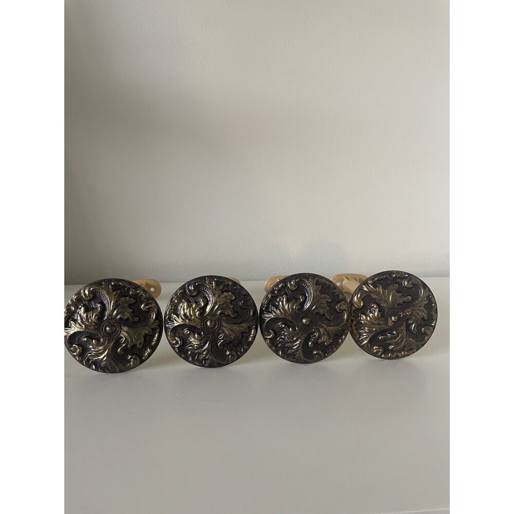 Vintage Curtain Drape Tie Backs Mid Century Gold Pattern Hollywood Regency Style